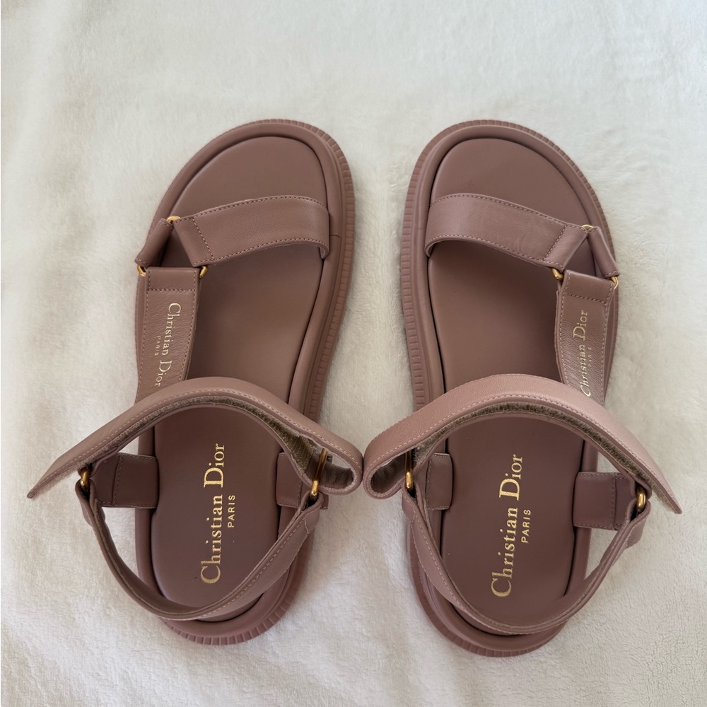 Christian Dior D- wave sandals -Powder Pink Lambskin.
